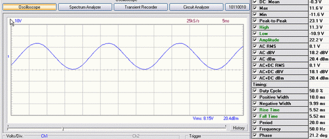 oscillogramme d signal du groupeélectrogéne yamaha1000