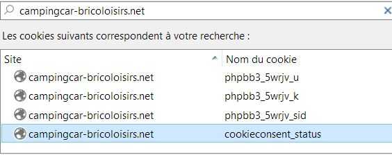 cookies du site